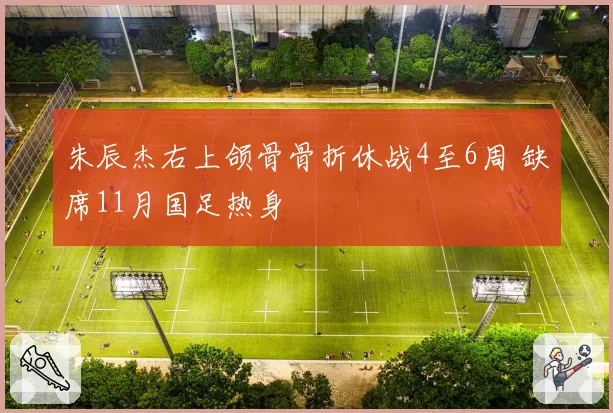 朱辰杰右上颌骨骨折休战4至6周 缺席11月国足热身